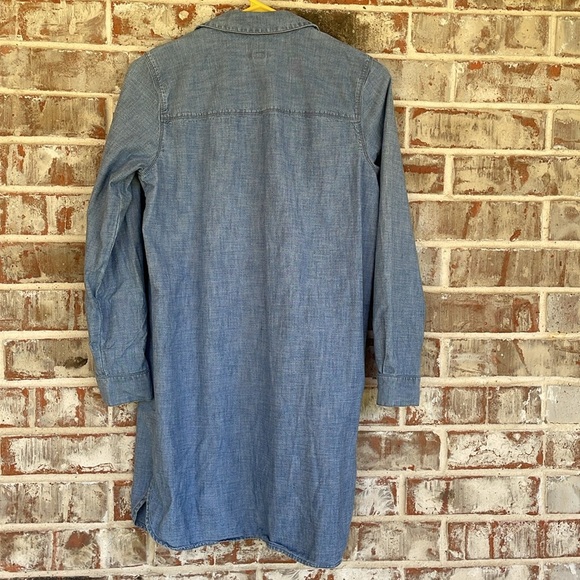 J.Jill Blue Denim Button-Up Long Sleeved Shirt Dress - Picture 9 of 11